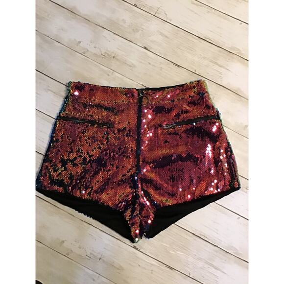 Wild Honey Pants - Fabulous rave, disco party, sequin, booty shorts, size small